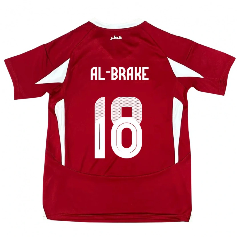 Danxen Herren Katar Sultan Al-Brake #18 Rot Heimtrikot Trikot 24-26 T-Shirt
