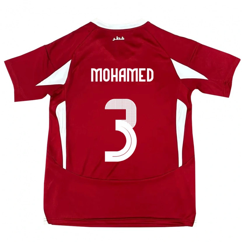 Danxen Herren Katar Motaman Mohamed #3 Rot Heimtrikot Trikot 24-26 T-Shirt