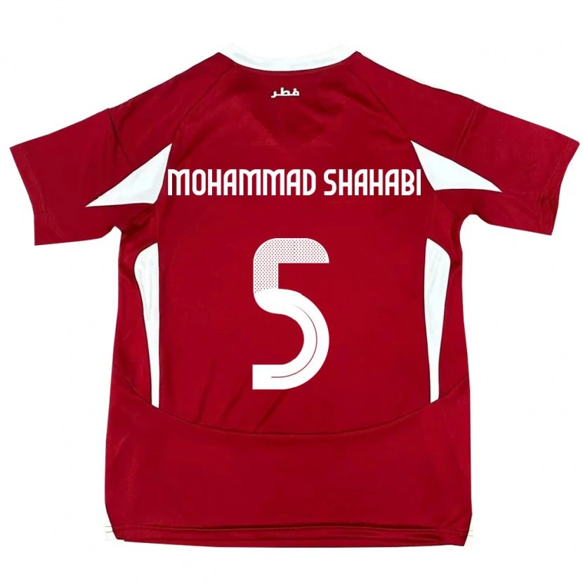 Danxen Herren Katar Ali Mohammad Shahabi #5 Rot Heimtrikot Trikot 24-26 T-Shirt