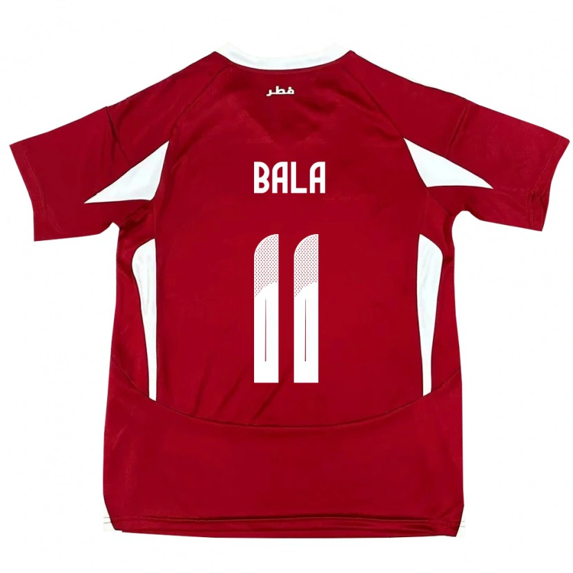 Danxen Herren Katar Younis Bala #11 Rot Heimtrikot Trikot 24-26 T-Shirt