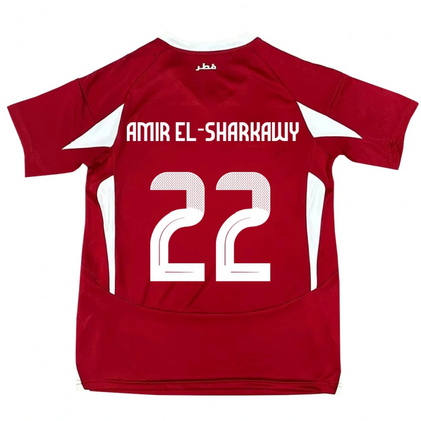 Danxen Herren Katar Galal Amir El-Sharkawy #22 Rot Heimtrikot Trikot 24-26 T-Shirt