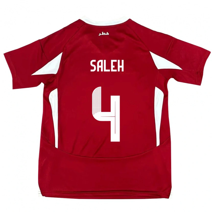 Danxen Herren Katar Hagar Saleh #4 Rot Heimtrikot Trikot 24-26 T-Shirt