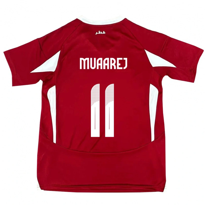 Danxen Herren Katar Mooza Muaarej #11 Rot Heimtrikot Trikot 24-26 T-Shirt