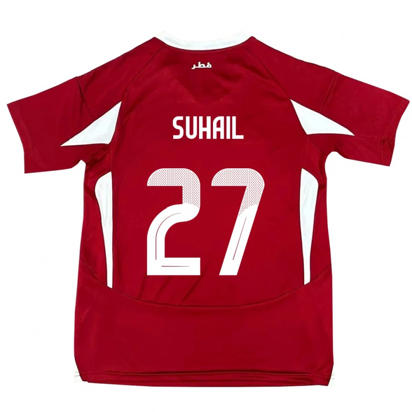 Danxen Herren Katar Ahmed Suhail #27 Rot Heimtrikot Trikot 24-26 T-Shirt