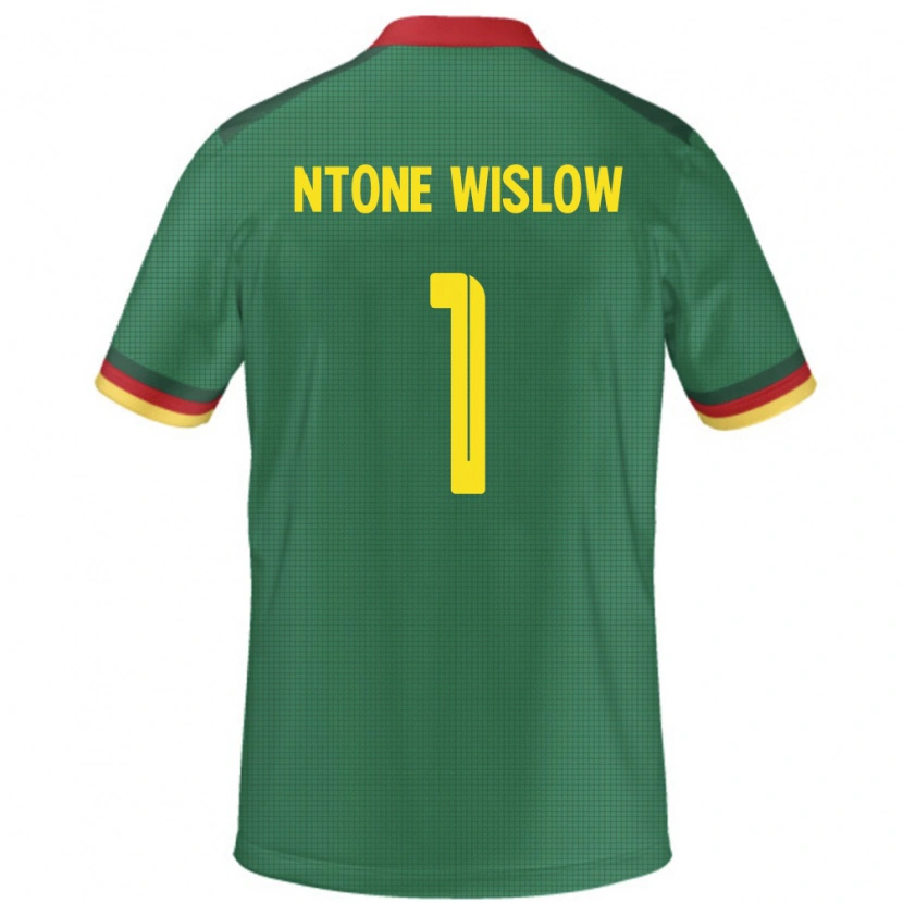 Danxen Herren Kamerun Junior Hecube Ntone Wislow #1 Grün Heimtrikot Trikot 24-26 T-Shirt
