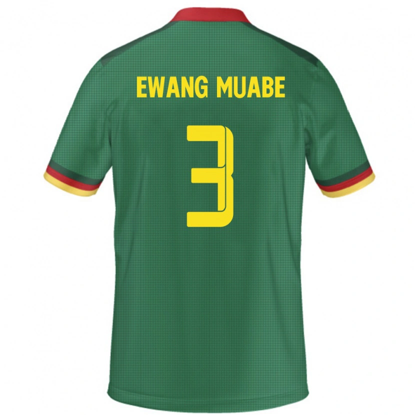 Danxen Herren Kamerun Ebong Ewang Muabe #3 Grün Heimtrikot Trikot 24-26 T-Shirt