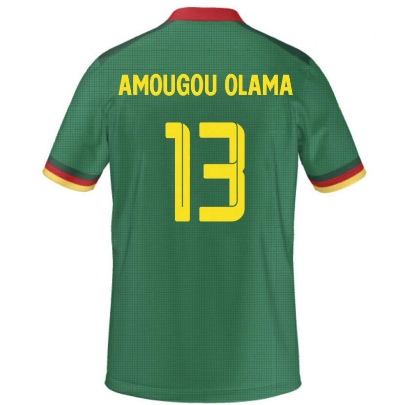 Danxen Herren Kamerun Maurel Amougou Olama #13 Grün Heimtrikot Trikot 24-26 T-Shirt