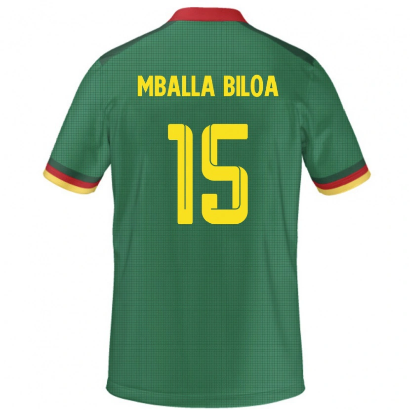 Danxen Herren Kamerun Jules Victor Mballa Biloa #15 Grün Heimtrikot Trikot 24-26 T-Shirt