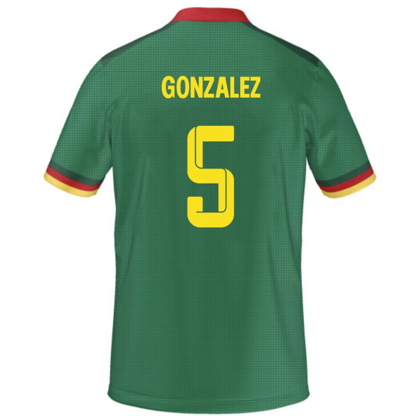 Danxen Herren Kamerun Oumar Gonzalez #5 Grün Heimtrikot Trikot 24-26 T-Shirt