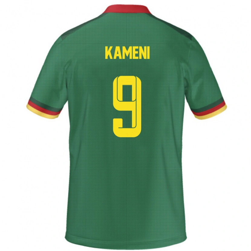 Danxen Herren Kamerun Flora Kameni #9 Grün Heimtrikot Trikot 24-26 T-Shirt