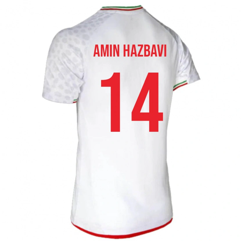 Danxen Herren Iran Mohammad Amin Hazbavi #14 Weiß Heimtrikot Trikot 24-26 T-Shirt