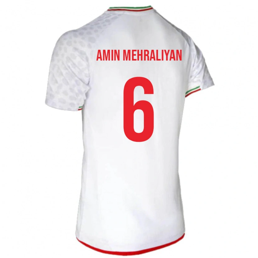 Danxen Herren Iran Mohammad Amin Mehraliyan #6 Weiß Heimtrikot Trikot 24-26 T-Shirt