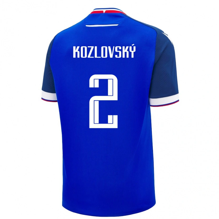 Danxen Herren Slowakei Samuel Kozlovský #2 Blau Heimtrikot Trikot 24-26 T-Shirt