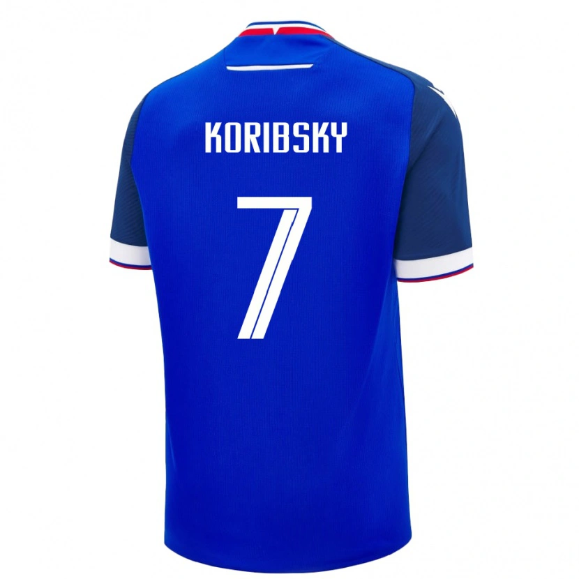 Danxen Herren Slowakei Simon Koribsky #7 Blau Heimtrikot Trikot 24-26 T-Shirt
