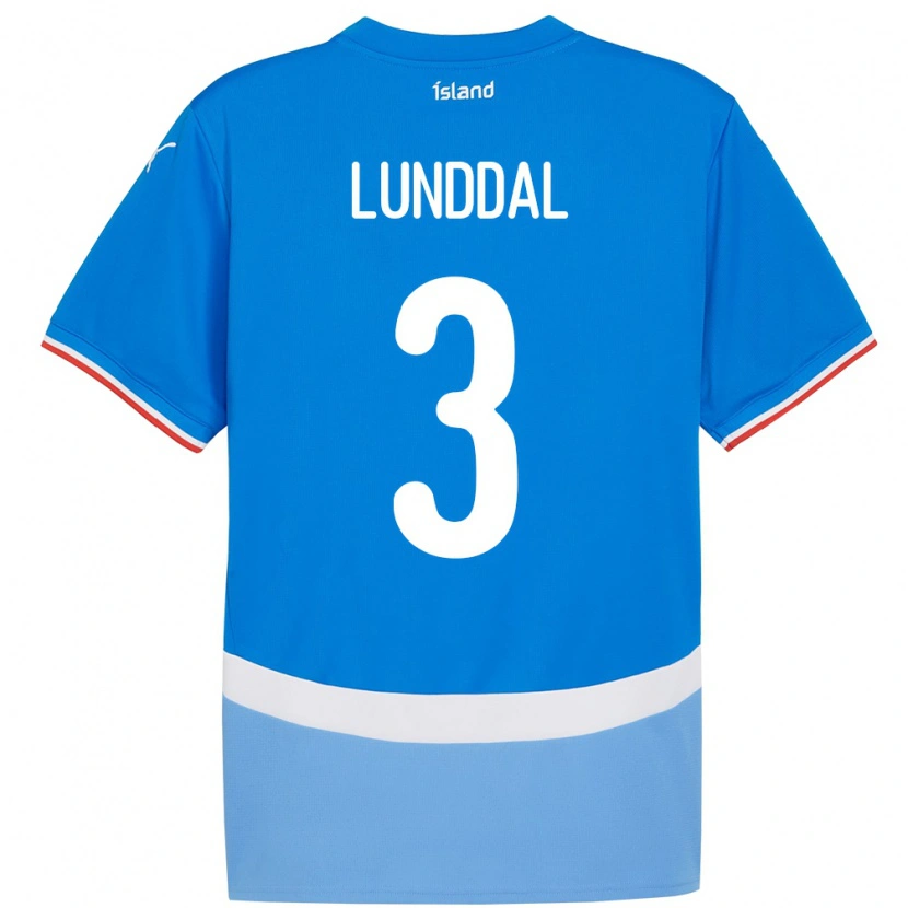 Danxen Herren Island Valgeir Lunddal #3 Blau Heimtrikot Trikot 24-26 T-Shirt