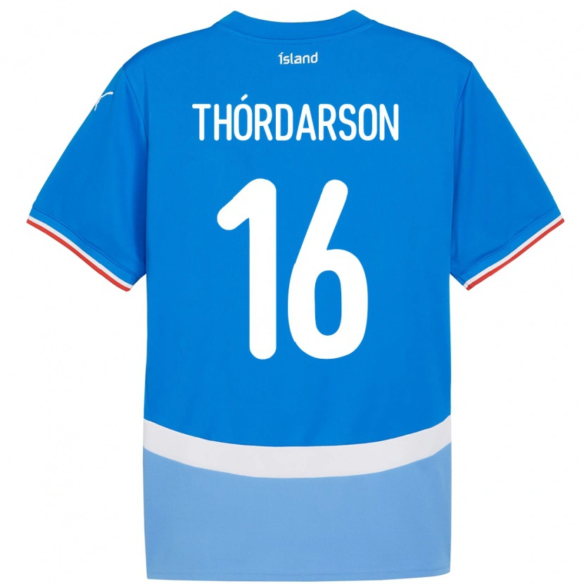 Danxen Herren Island Stefán Teitur Thórdarson #16 Blau Heimtrikot Trikot 24-26 T-Shirt