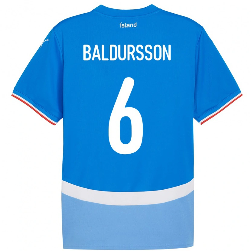 Danxen Herren Island Breki Baldursson #6 Blau Heimtrikot Trikot 24-26 T-Shirt
