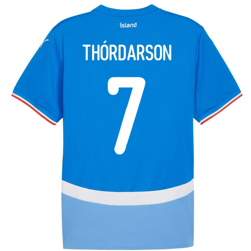 Danxen Herren Island Stígur Thórdarson #7 Blau Heimtrikot Trikot 24-26 T-Shirt