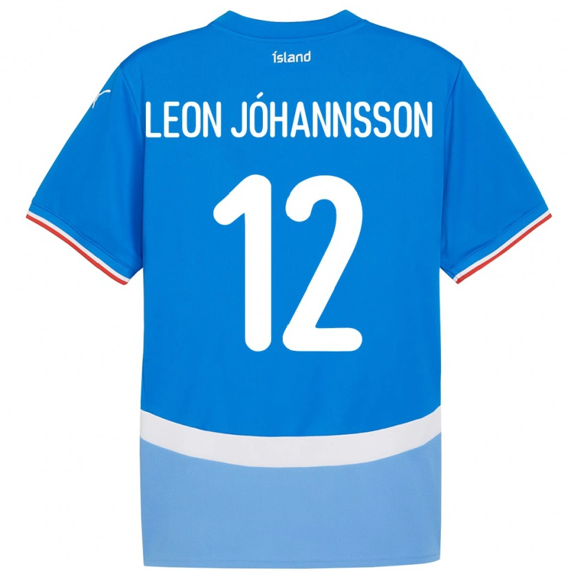 Danxen Herren Island Marten Leon Jóhannsson #12 Blau Heimtrikot Trikot 24-26 T-Shirt