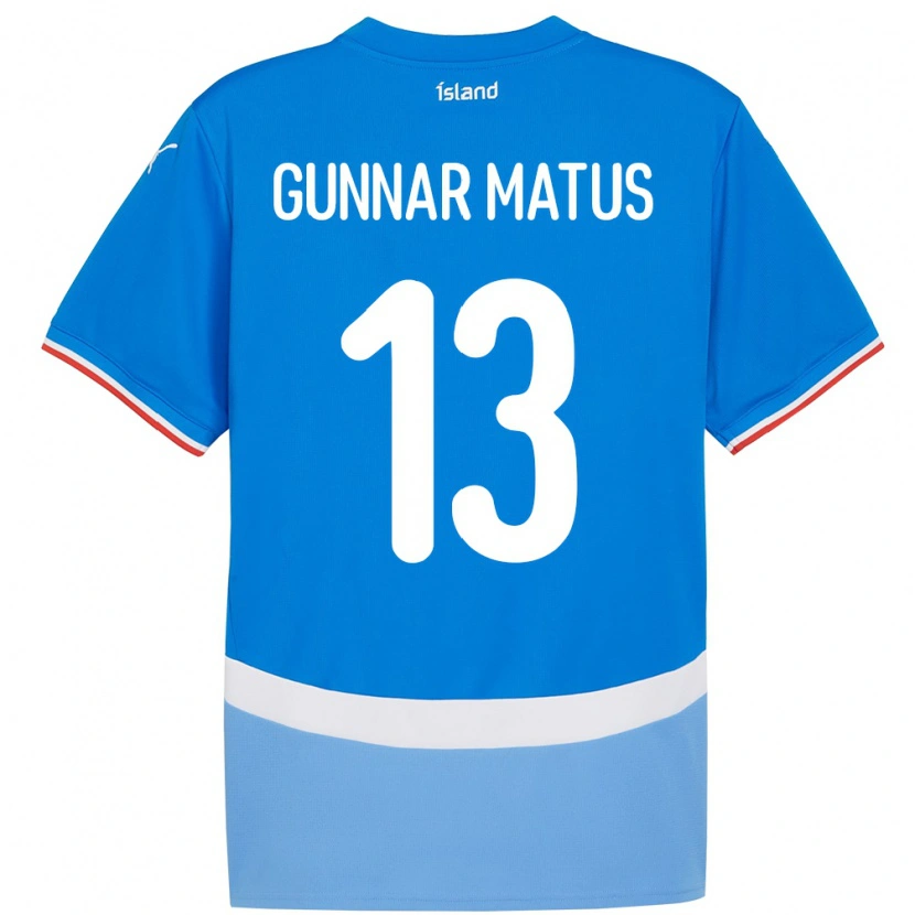 Danxen Herren Island Aron Gunnar Matus #13 Blau Heimtrikot Trikot 24-26 T-Shirt