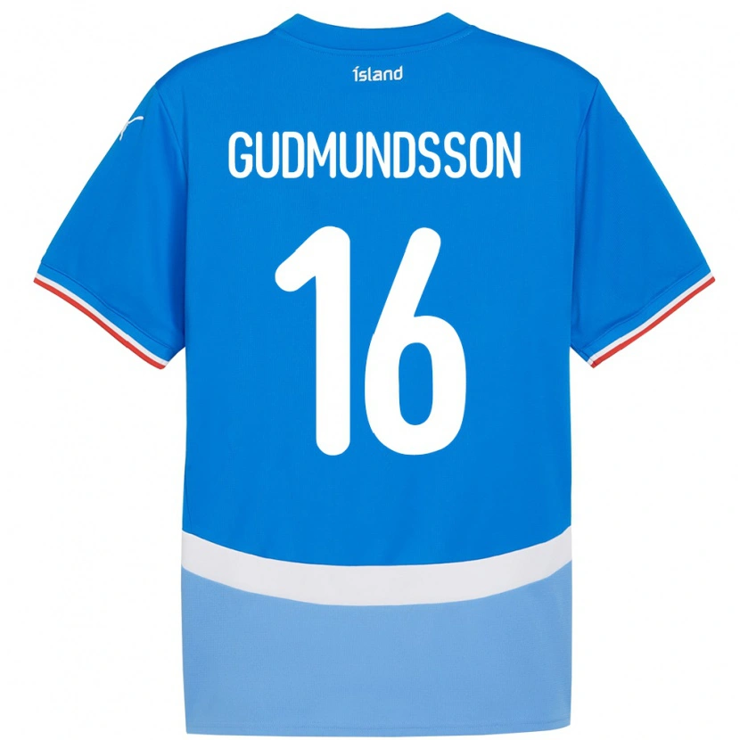 Danxen Herren Island Jón Breki Gudmundsson #16 Blau Heimtrikot Trikot 24-26 T-Shirt