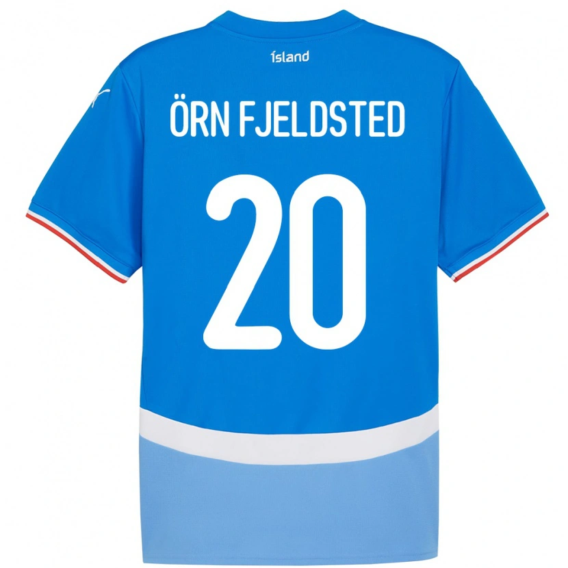 Danxen Herren Island Dagur Örn Fjeldsted #20 Blau Heimtrikot Trikot 24-26 T-Shirt