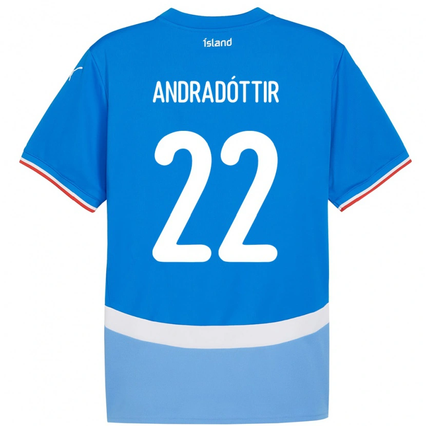 Danxen Herren Island Amanda Andradóttir #22 Blau Heimtrikot Trikot 24-26 T-Shirt