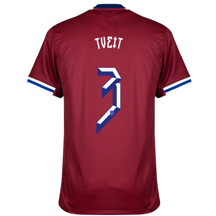 Danxen Herren Norwegen Aksel Tveit #3 Rot Blau Weiß Heimtrikot Trikot 24-26 T-Shirt