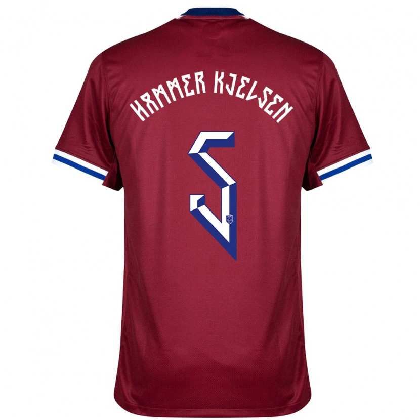 Danxen Herren Norwegen Aleksander Hammer Kjelsen #5 Rot Blau Weiß Heimtrikot Trikot 24-26 T-Shirt