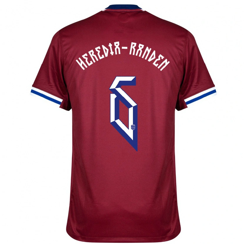 Danxen Herren Norwegen Andreas Heredia-Randen #6 Rot Blau Weiß Heimtrikot Trikot 24-26 T-Shirt