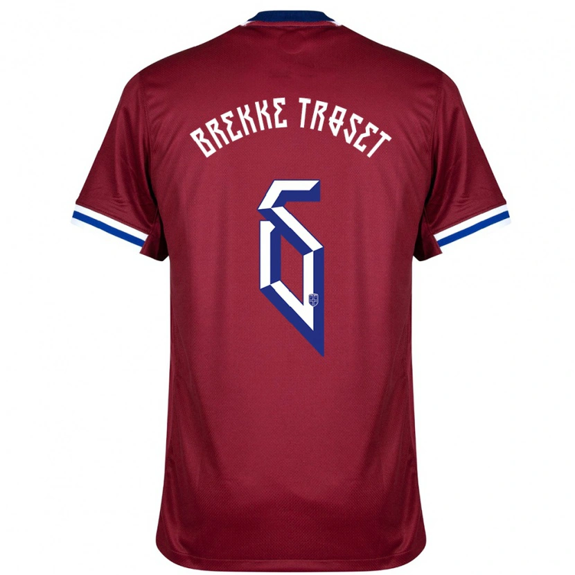 Danxen Herren Norwegen Henry Brekke Troset #6 Rot Blau Weiß Heimtrikot Trikot 24-26 T-Shirt