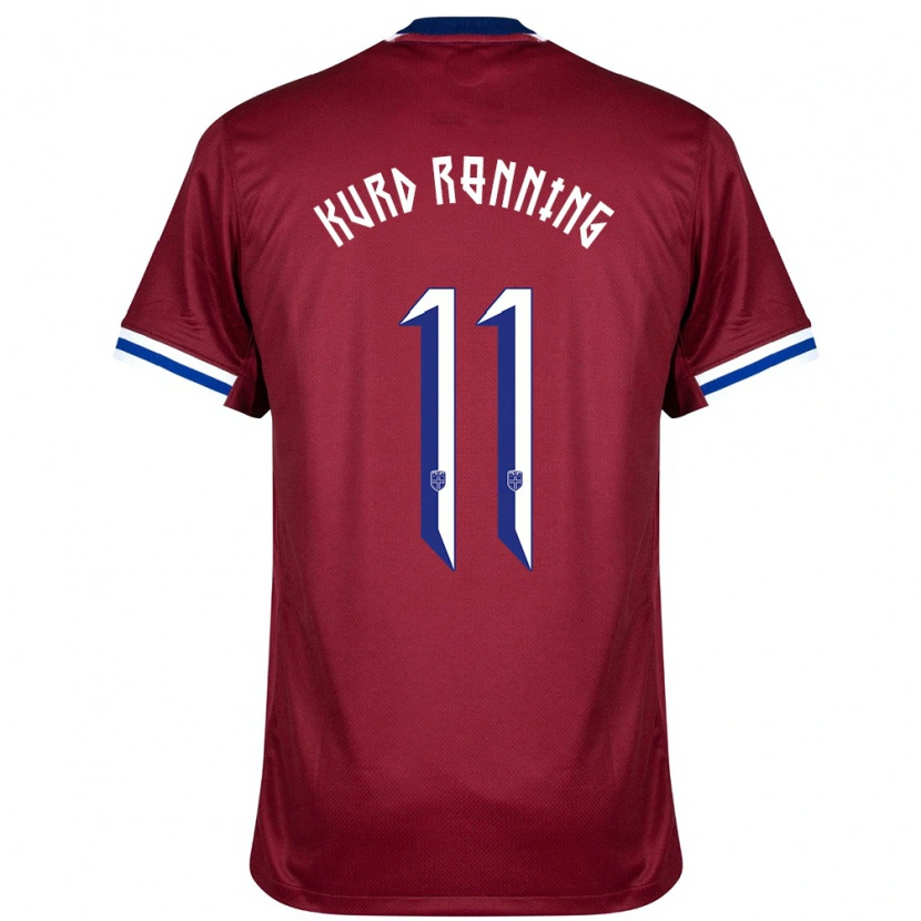 Danxen Herren Norwegen Adrian Kurd Rønning #11 Rot Blau Weiß Heimtrikot Trikot 24-26 T-Shirt