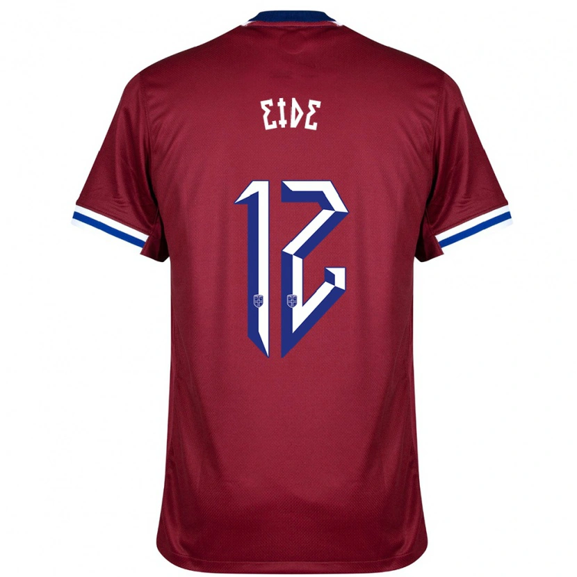 Danxen Herren Norwegen Bernard Eide #12 Rot Blau Weiß Heimtrikot Trikot 24-26 T-Shirt
