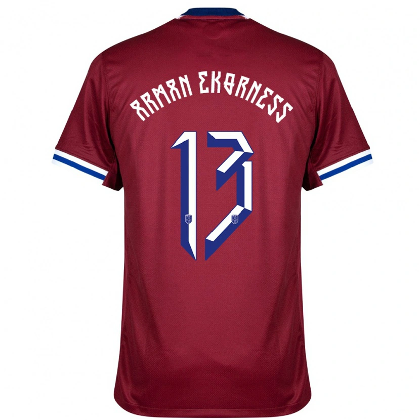 Danxen Herren Norwegen Karsten Arman Ekorness #13 Rot Blau Weiß Heimtrikot Trikot 24-26 T-Shirt