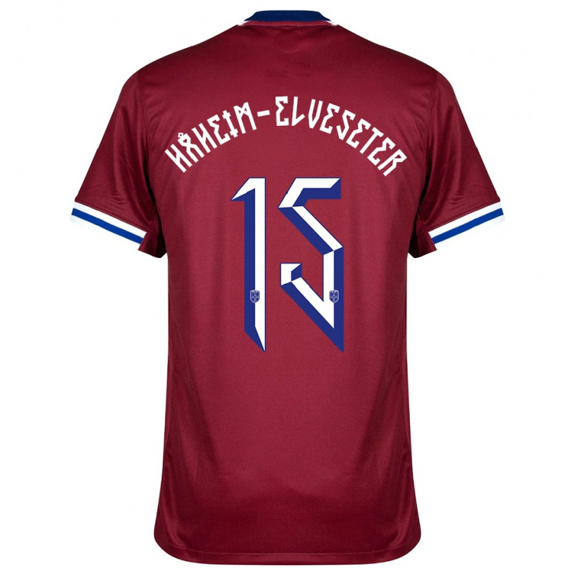 Danxen Herren Norwegen Martin Håheim-Elveseter #15 Rot Blau Weiß Heimtrikot Trikot 24-26 T-Shirt