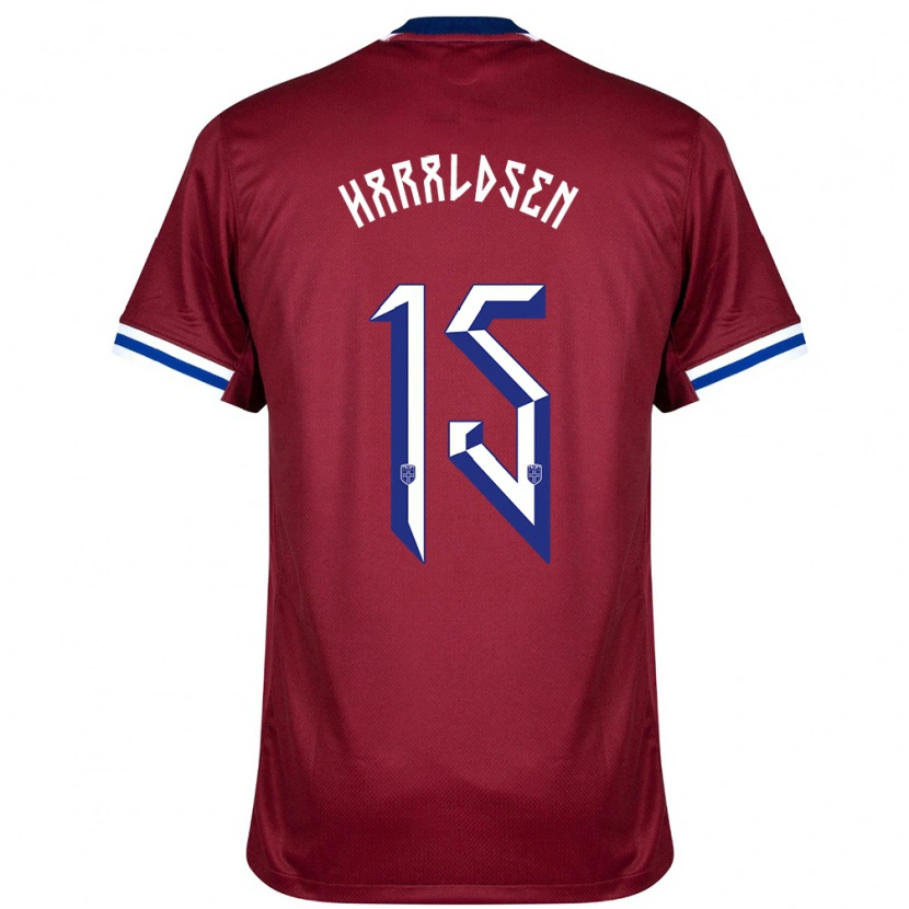Danxen Herren Norwegen Henrik Haraldsen #15 Rot Blau Weiß Heimtrikot Trikot 24-26 T-Shirt