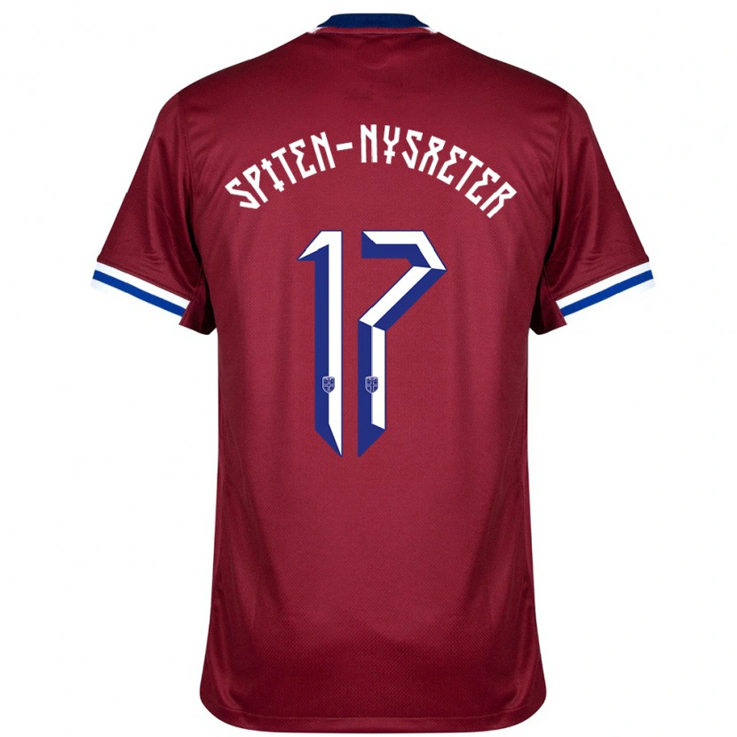 Danxen Herren Norwegen Oskar Spiten-Nysæter #17 Rot Blau Weiß Heimtrikot Trikot 24-26 T-Shirt