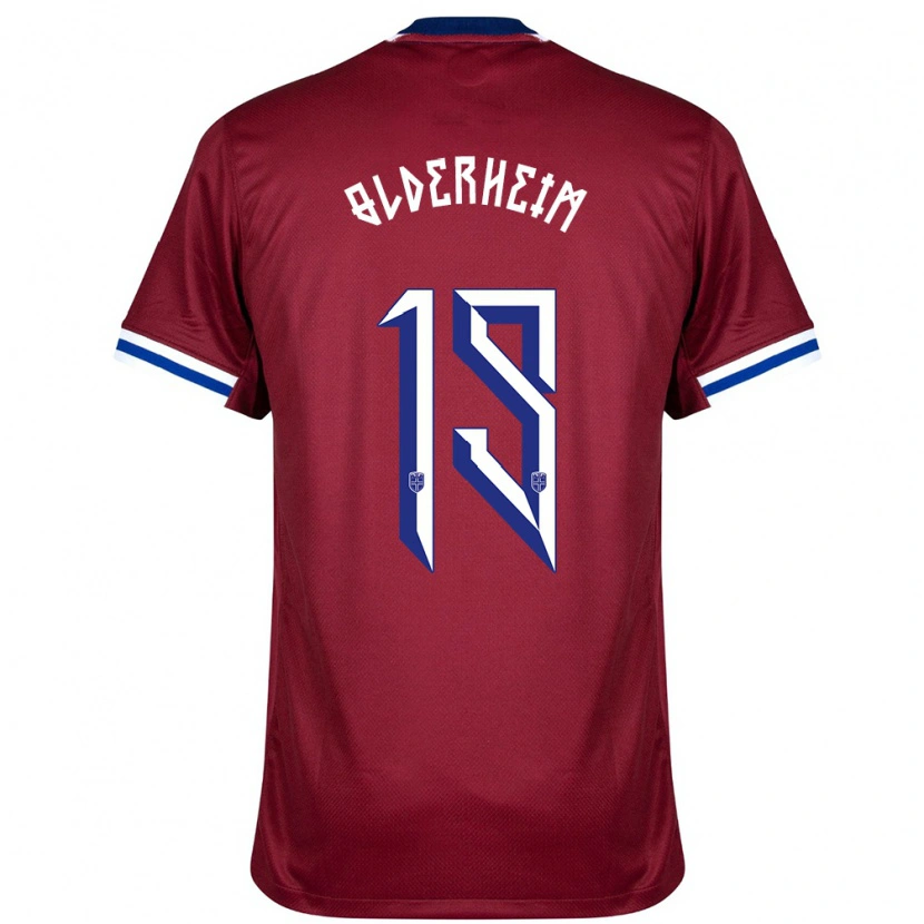 Danxen Herren Norwegen Sebastian Olderheim #19 Rot Blau Weiß Heimtrikot Trikot 24-26 T-Shirt
