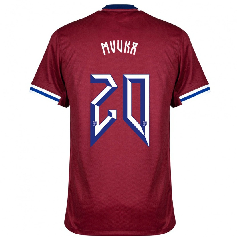 Danxen Herren Norwegen Joel Mvuka #20 Rot Blau Weiß Heimtrikot Trikot 24-26 T-Shirt