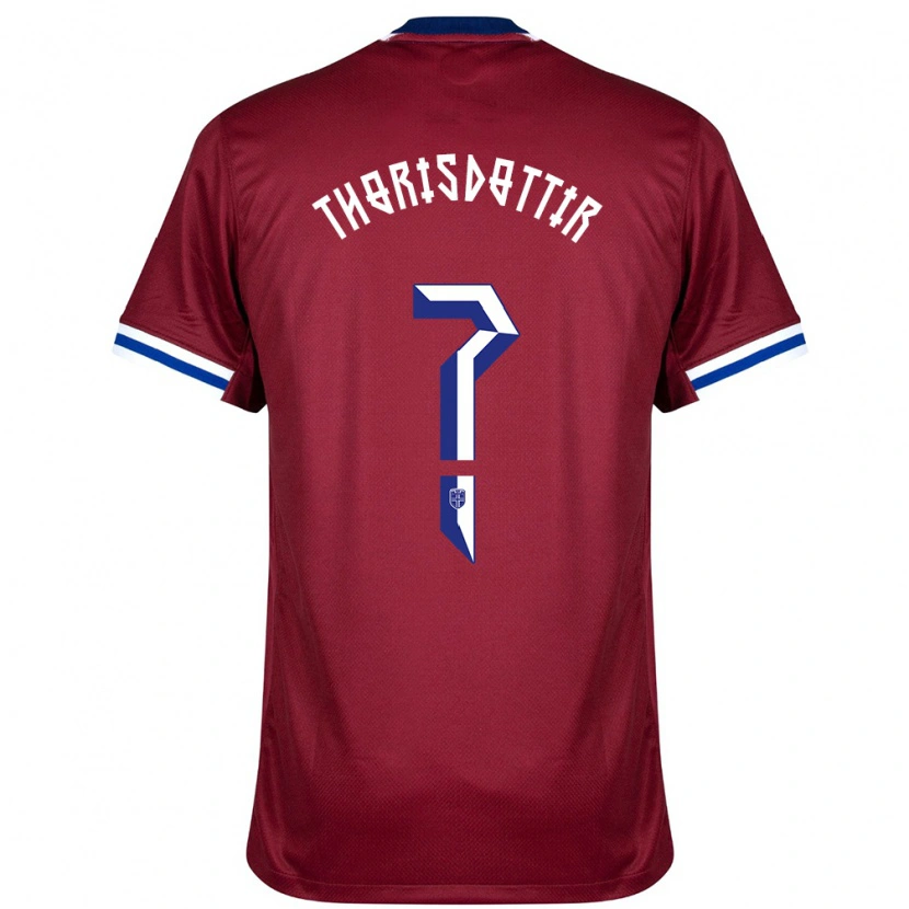Danxen Herren Norwegen Maria Thorisdottir #0 Rot Blau Weiß Heimtrikot Trikot 24-26 T-Shirt