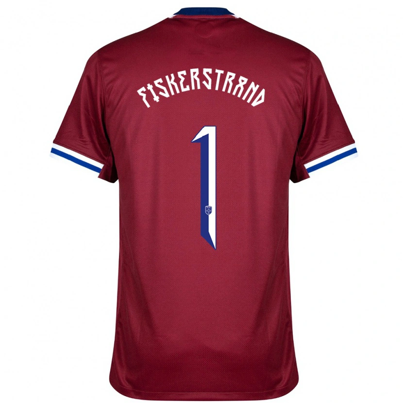 Danxen Herren Norwegen Cecilie Fiskerstrand #1 Rot Blau Weiß Heimtrikot Trikot 24-26 T-Shirt