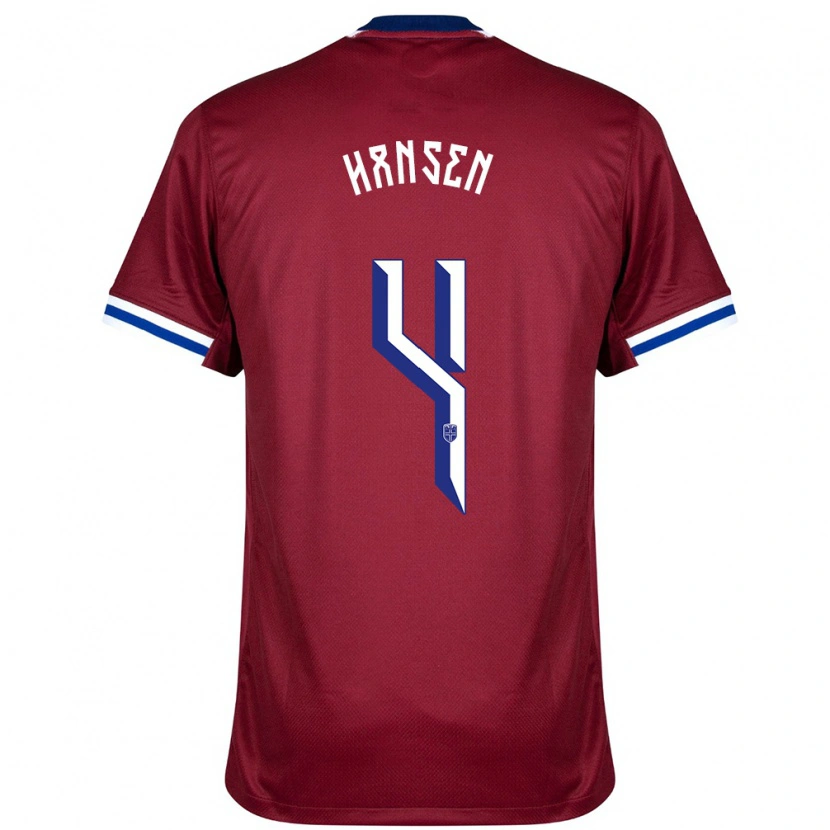 Danxen Herren Norwegen Tuva Hansen #4 Rot Blau Weiß Heimtrikot Trikot 24-26 T-Shirt