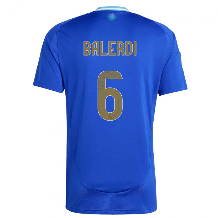 Danxen Herren Argentinien Leonardo Balerdi #6 Blau Auswärtstrikot Trikot 24-26 T-Shirt