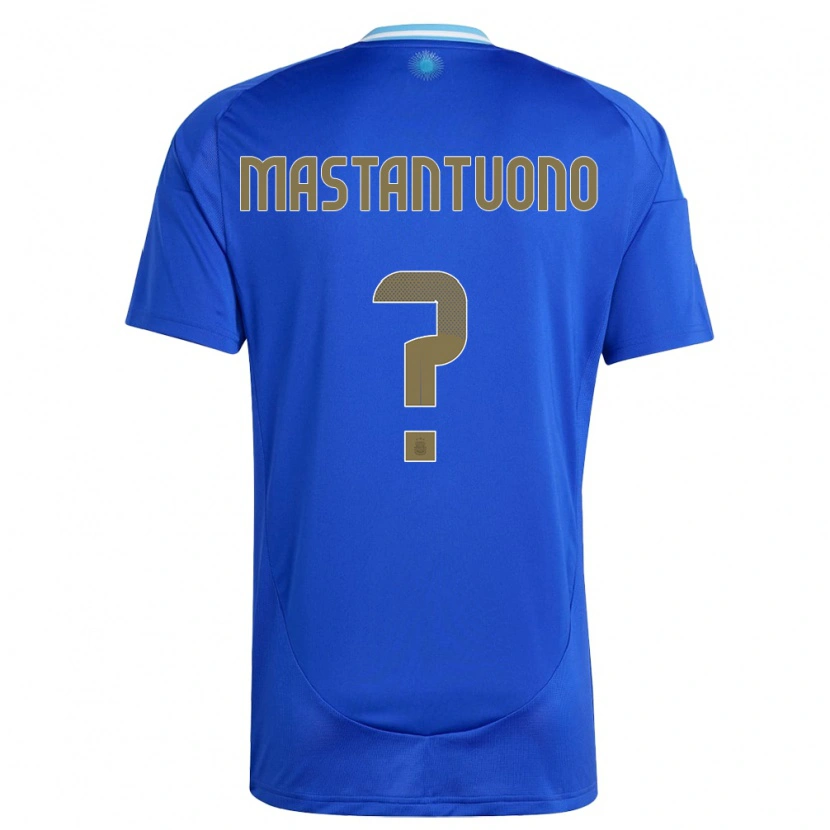 Danxen Herren Argentinien Franco Mastantuono #0 Blau Auswärtstrikot Trikot 24-26 T-Shirt