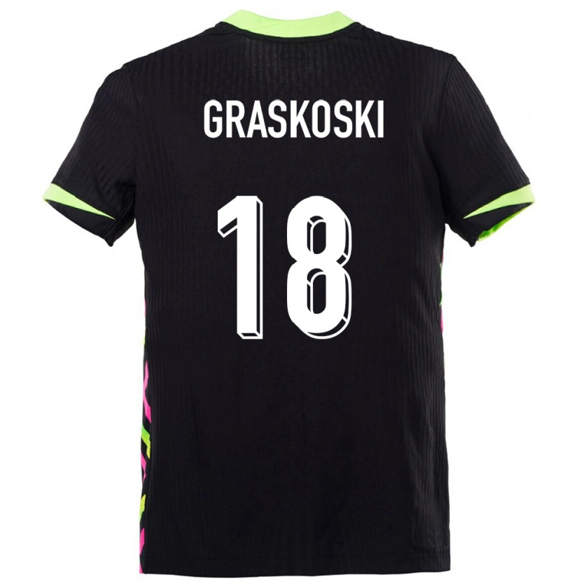 Danxen Herren Australien Daniel Graskoski #18 Dunkelblau Auswärtstrikot Trikot 24-26 T-Shirt
