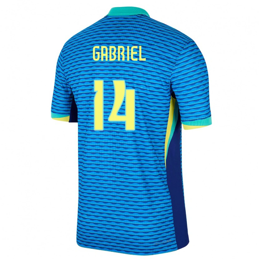 Danxen Herren Brasilien Gabriel Magalhães #14 Blau Auswärtstrikot Trikot 24-26 T-Shirt