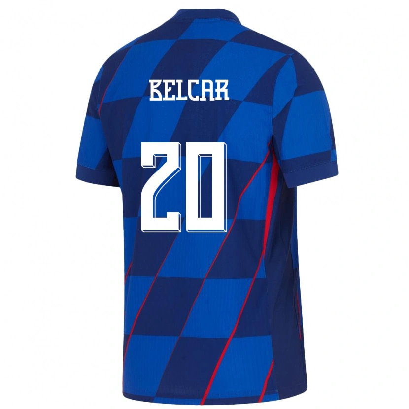 Danxen Herren Kroatien Leon Belcar #20 Blau Auswärtstrikot Trikot 24-26 T-Shirt