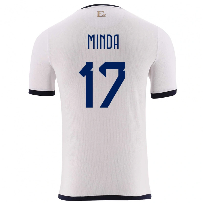 Danxen Herren Ecuador Alan Minda #17 Weiß Auswärtstrikot Trikot 24-26 T-Shirt