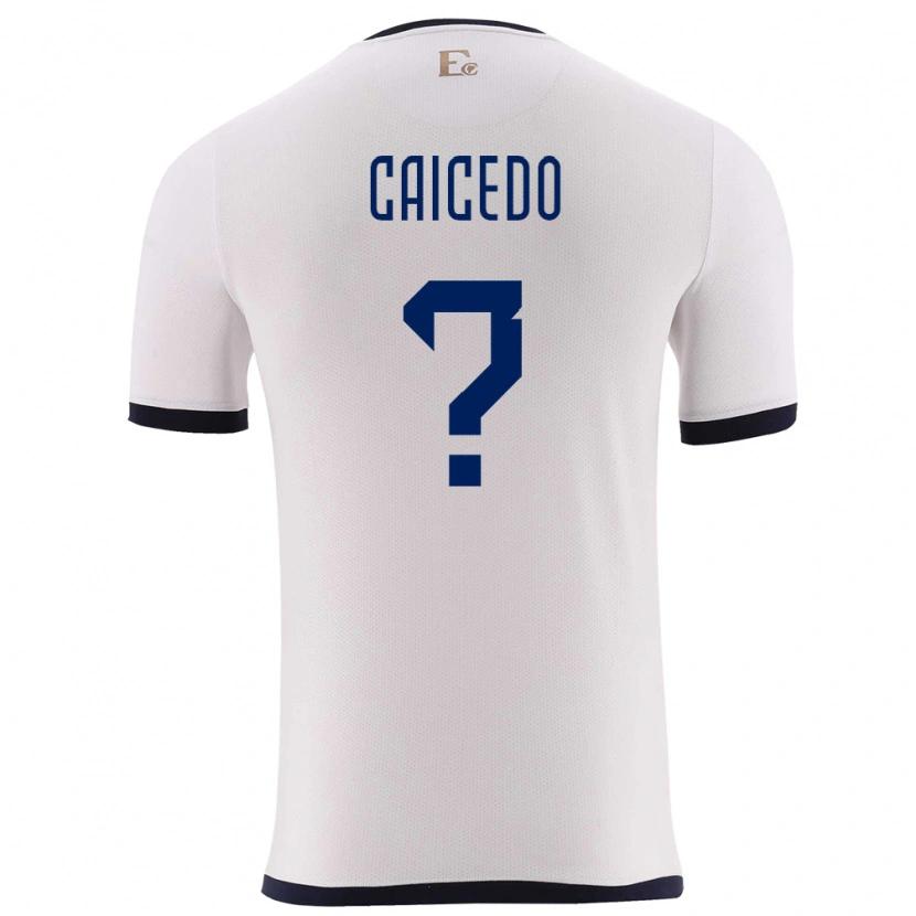 Danxen Herren Ecuador Elian Caicedo #0 Weiß Auswärtstrikot Trikot 24-26 T-Shirt