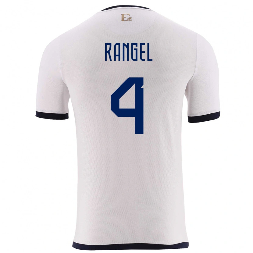 Danxen Herren Ecuador Álex Rangel #4 Weiß Auswärtstrikot Trikot 24-26 T-Shirt